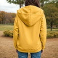 thumbnail image 7 of felwors Women's Full Zip Up Hoodie Long Sleeve Hooded Sweatshirts Pockets Jacket Coat for Women Yellow, XL, 7 of 7