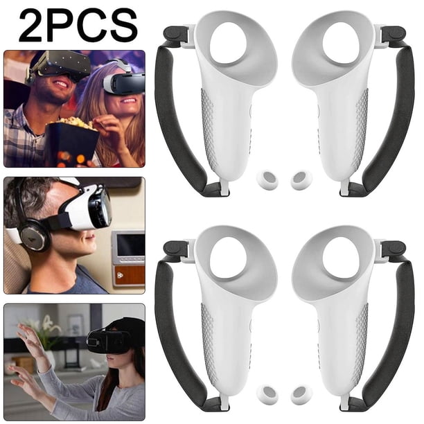 3 Pares Empuñaduras Controlador TPU para Accesorios Meta Quest VR () Blanco