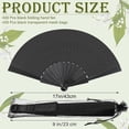 thumbnail image 3 of 80 Pcs Wedding Folding Hand Fans Bulk Silk Fabric Chinese Handheld Foldable Clack Fans with Plastic Ribs for Party, Wedding Gifts, Line Dancing, Home Decorative (Black,White), 3 of 12