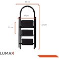 thumbnail image 5 of Escalera Tijera Plegable con 3 Peldaños Multifuncional Tubular Color Negro Lumax 3 Peldaños, 5 of 5