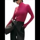 thumbnail image 3 of Camiseta de Larga para Mujer, Ropa Interior Térmica Básica de Moda para Otoño e Invierno. Polvo L, 3 of 8