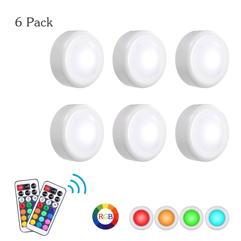6pc Magnetic LED Colour Changing Light Battery Operated Round Bulb Shaped Lights 