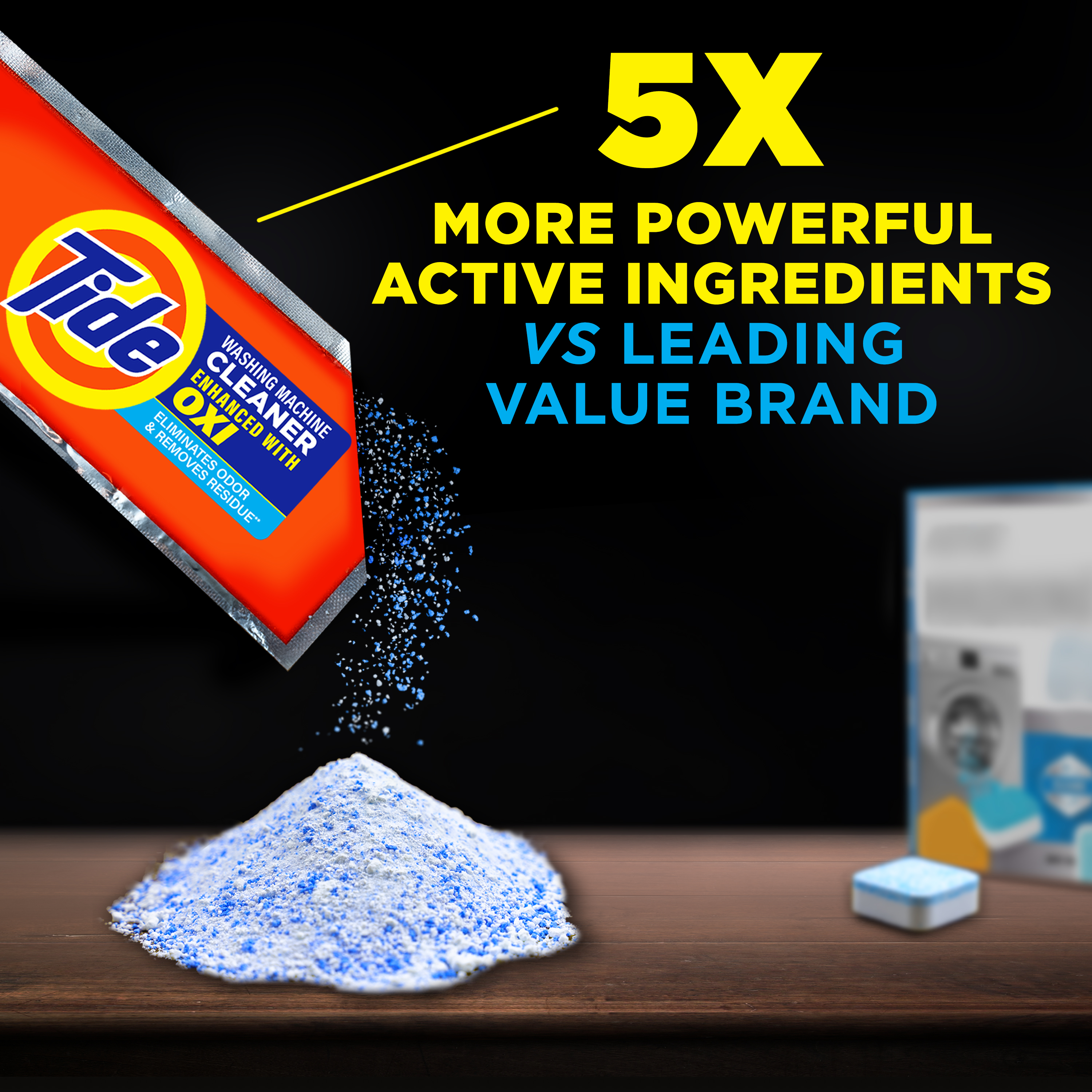 Tide Washing Machine Cleaner, Washer Machine Cleaner with Oxi for Front and Top Loader Washer Machines, Deep Cleaning Odor Eliminator, 3 Month Supply