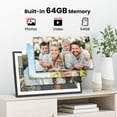 thumbnail image 2 of 64GB Frameo Digital Picture Frame, TEMASH 15.6 Inch Large Digital Photo Frame WiFi, 1920*1080 FHD IPS Touchscreen Auto Rotate, Easy to Share Photos Videos, Black with White Mat, 2 of 11