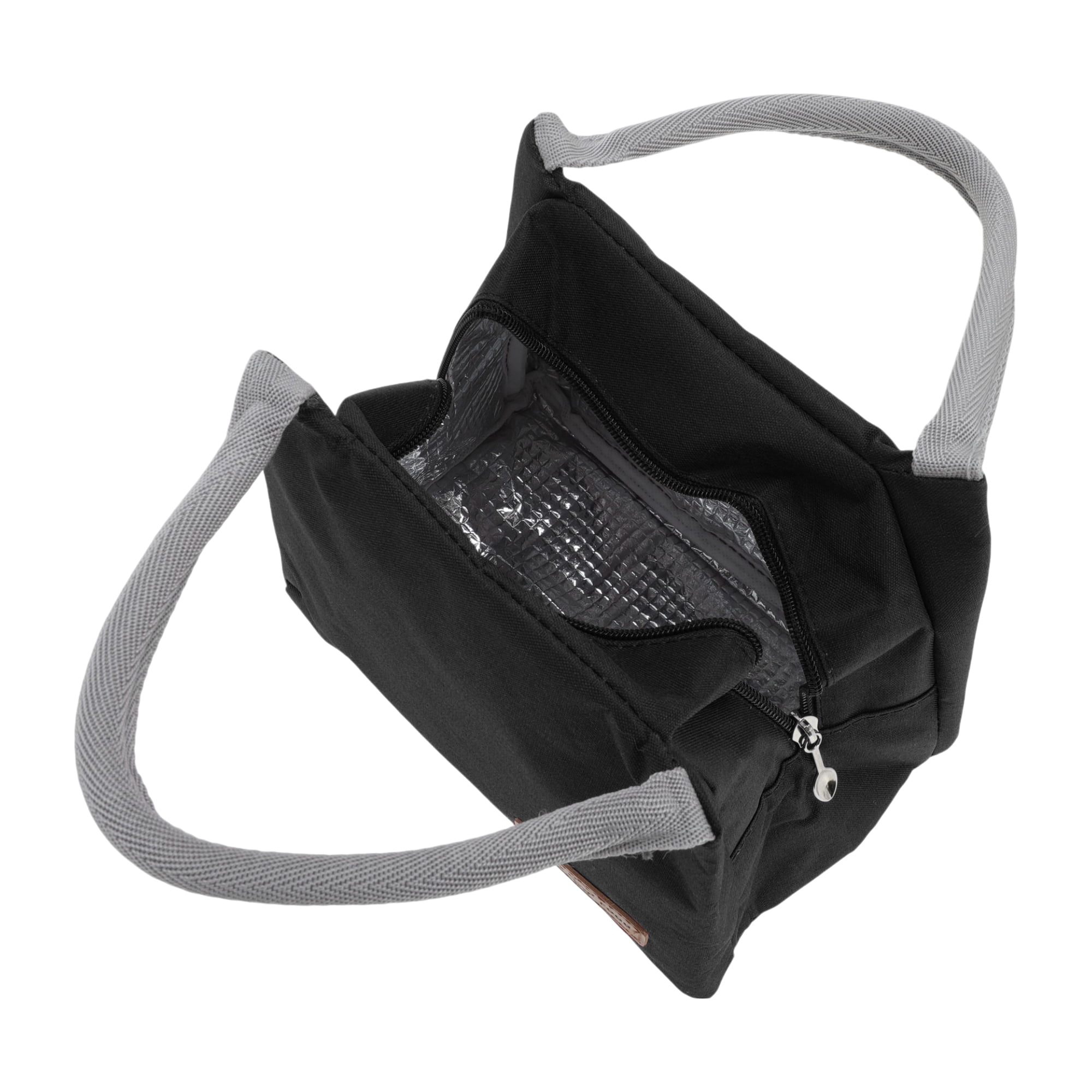 Unique Bargains Reusable Insulated Lunch Box Tote for Office Work and Travel Black 336 oz