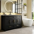 thumbnail image 5 of 48"Bathroom Vanity, Freestanding Bathroom Vanities with Sink,Bathroom Storage Cabinet with 4 Soft close doors and 4 drawers, Black, 5 of 11