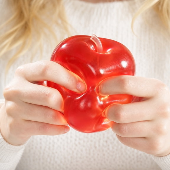 Knisume Slow Rising Squishy Toys - Red Apple Squeeze Ball Maltose Fill Stress Relief, Office Desk Fidget Squeezable Soft Gel Sensory Decompression,Red