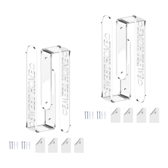 2Pcs Clear Acrylic Curtain Holdbacks Wall Hooks Drape Holders for Home Aesthetic