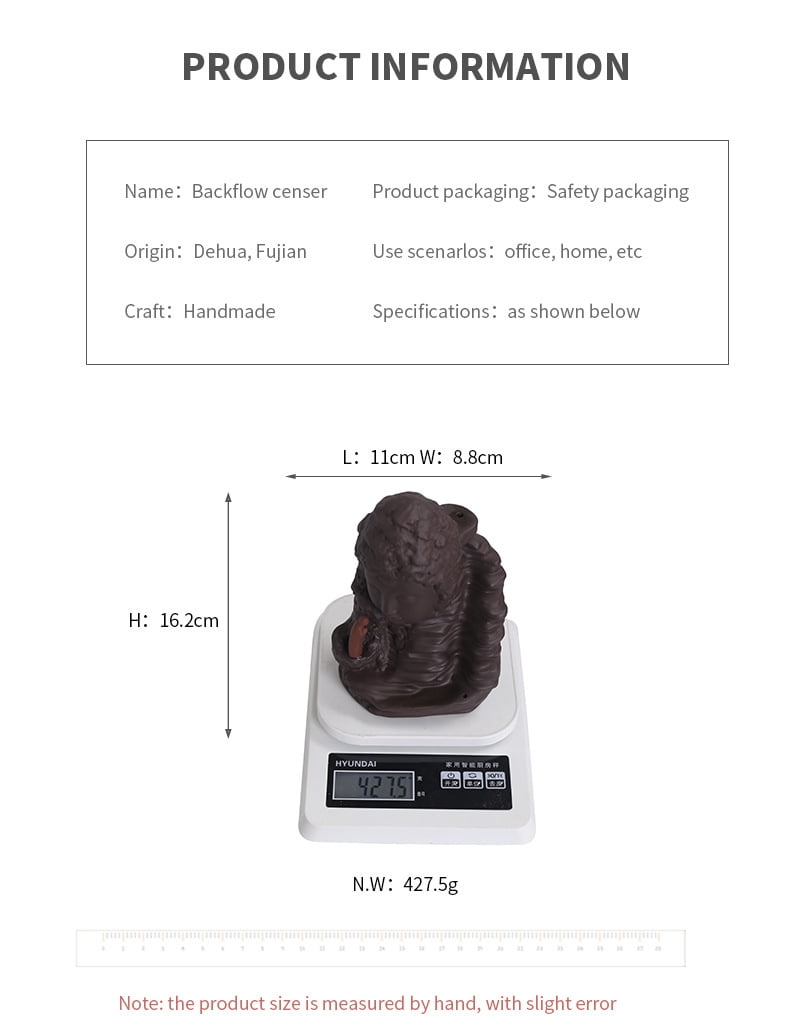 Backflow Incense Burner Zen Handmade Ceramic Incense Holder with Cones for Home Office Decoration Handicraft Aromatherapy