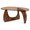 Walnut/Tea-Tinted Glass/43.3 in, variant on 43.3 Inch Coffee Table for Living Room, Mid Century Modern Center Table with Tea-Tinted Glass Top and Walnut Wood Base, Tea-Tinted/Walnut