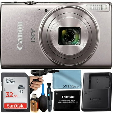 Canon PowerShot IXY 650 (ELPH 360) HS Digital Camera (Silver) with 12x Optical Zoom Lens   SanDisk 32GB Memory Card   Cleaning Pen   ZeeTech Starter Bundle
