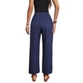 thumbnail image 7 of TEMOFON Women's Wide Leg Linen Pants High Waisted Drawstring Lounge Pants with Pockets Casual Summer Beach Vacation Palazzo Trousers, 7 of 7