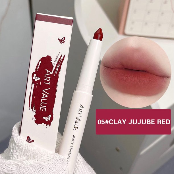 Fiudx Ofertas Del Día Lápiz Labial Mate Suave Y Sedoso, Lápiz Labial De Color Blanqueador De Terciopelo, Maquillaje Versátil De 1,4G