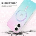 thumbnail image 2 of YINLAI iPhone 16 Case 6.1",Supported Mag-safe Glitter Sparkle Phone Case,Slim Tpu Transparent Shockproof Protective Case for iPhone 16,Pink-Blue, 2 of 8