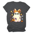 thumbnail image 6 of Akiihool Halloween Womens Clothes Plus Size Halloween Shirts for Women Pumpkin Graphic Tshirt Fall Casual Short Sleeve Tee Tops (Dark Gray,3XL), 6 of 7
