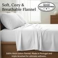 thumbnail image 3 of California Design Den Flannel Queen Sheet Set - Triple-Brushed 100% Cotton, Deep Pockets, Made In Portugal - White, 3 of 8