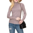 thumbnail image 2 of NINEXIS Women's Long Sleeve Turtle Neck Pullover Chic Soft Sweater with Sleeve Button, 2 of 4