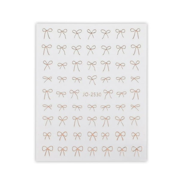 Wartleves Pegatinas para uñas con forma de lazo Pegatinas para uñas con forma de lazo Pegatinas para decoración de uñas