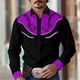 thumbnail image 3 of Camisa de hombre estilo retro occidental con estampado floral 2024, informal, para exteriores, calle, uso diario, primavera y verano, con solapa, manga larga, color negro, tallas S a 5XL, tejido elást, 3 of 5