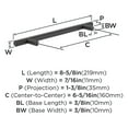 thumbnail image 3 of Miseno Mcp3631 Springfield 6-5/16" Center To Center Bar Cabinet Pull - Nickel, 3 of 4