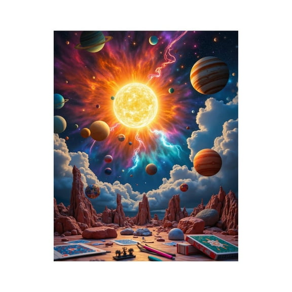 Paint By Numbers Kit for Adults Beginner - DIY Space Fantasy Artistic Landscape Canvas Painting Kits for Adults, Frameless Paint By Number for Adults for Home Wall Decor 16x20 Inch