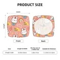 thumbnail image 5 of Honeii Rabbit So Cute Print Square Cushion Cover with Elastic Band & Ties,Sofa Cushion Covers,Furniture Protector for Living Room,Washable Sofa Seat Slipcover-Four Pieces, 5 of 7