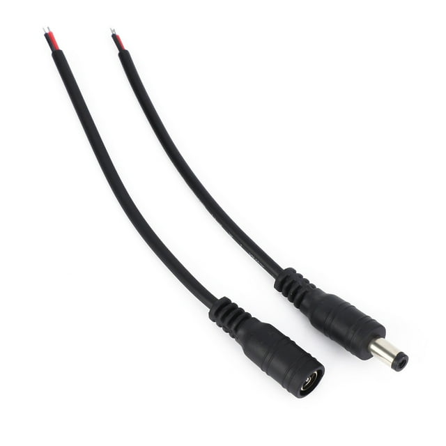 5 Pair 5.5x2.1mm Male Female DC Power Barrel Plug Jack Connector Cable Wire Female Barrel Power Connector White