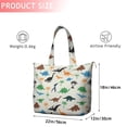 thumbnail image 4 of Beige Cartoon Dinosaurs Palms Pattern Travel Tote Bags for Women Carry On,Large Weekender Bags for Women Travel,Multi Functional Duffle Bag for Work,Shopping,Sports, 4 of 5