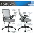 thumbnail image 3 of Techni Mobili Mid-Back Mesh Task Office Chair with Height Adjustable Arms, Grey RTA-8030-GRY, 3 of 8