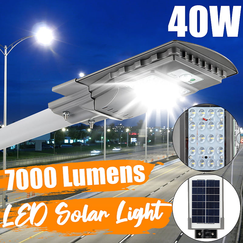 2PCS 40W LED Outdoor Garden Solar Powered Wall Street Light PIR Motion Lamp USA 
