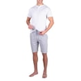 thumbnail image 4 of SLEEPHERO Mens Short Sleeve Pajama Set 2 Piece Mens Short Set Sleepwear PJs for Men White w/ Heather Grey XL, 4 of 5