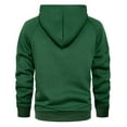 thumbnail image 4 of SWSMCLT Men's Fleece Pullover Hoodie Hooded Long Sleeve Sweatshirt Soft Solid Spring Fall Top Drawstring Lightweight Dark Green 40, 4 of 4