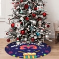 thumbnail image 4 of Cauagu 36" Christmas Tree Skirt Happy Mardi Gras Pattern Christmas Tree Decorations Tree Mat for Xmas Decorations Occasion Holiday Home Decor -36", 4 of 7
