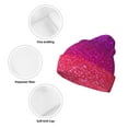 thumbnail image 3 of Yiaed Light Purple Glitter Print Winter Beanie for Men Women, Fleece Lined Beanie Soft Warm Knit Hat Ski Stocking Cuffed Ca, 3 of 6