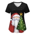 thumbnail image 3 of Camisetas de enfermera con estampado rojo, uniformes médicos navideños unisex, camisetas de enfermera con dibujos animados navideños, ropa de trabajo para dentistas, belleza y spa, 3 of 5