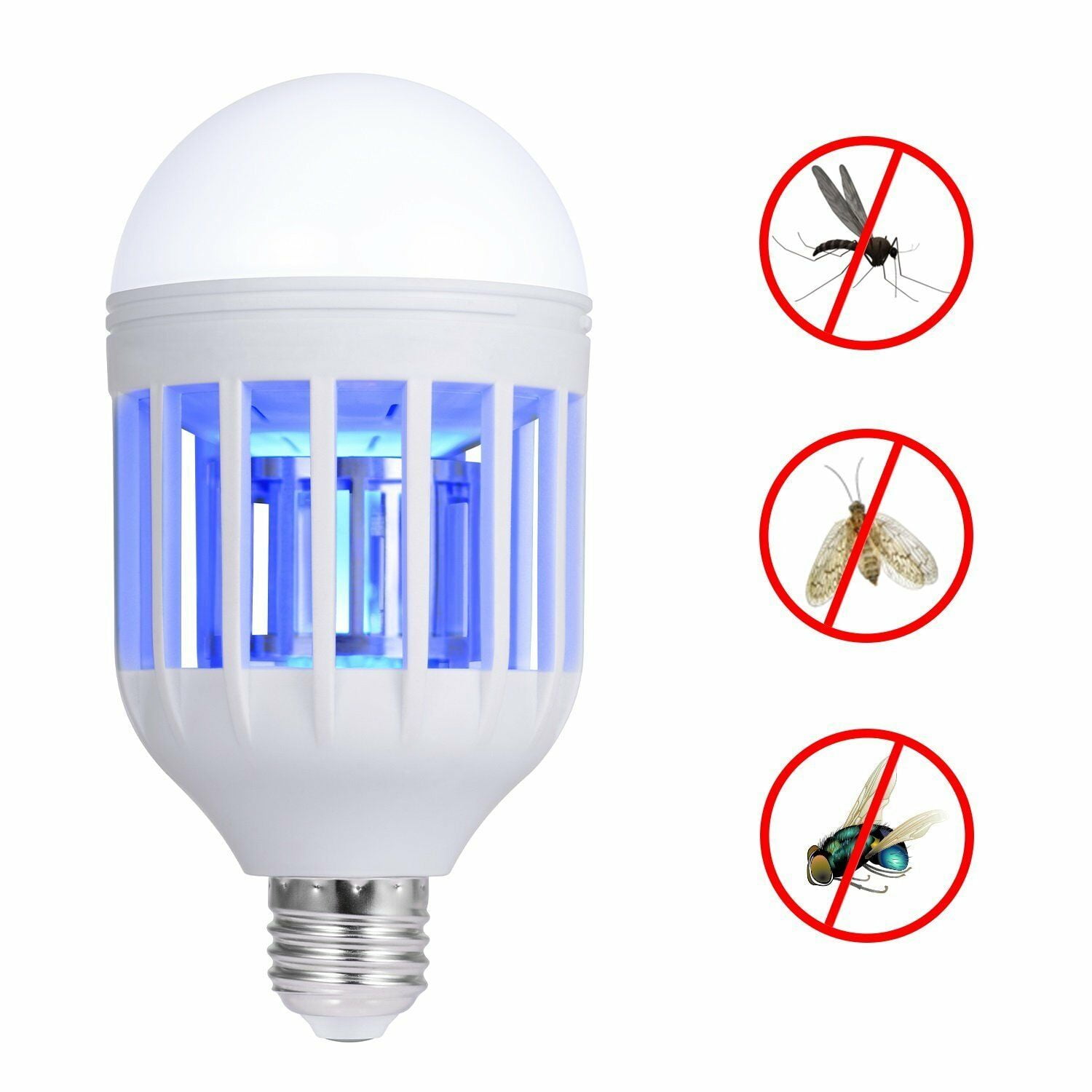 2in1 Light Zapper LED Lightbulb Bug Mosquito Fly Insect Killer Bulb Lamp-3 Modes 