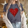 thumbnail image 6 of Otvok Womens Casual Round Neck Short-Sleeved Valentines Printed T-Shirt Tops, 6 of 6