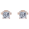 thumbnail image 1 of Aros Tipo botón JeenMata con diamantes de 0.75 quilates bañados en oro rosa sobre plata, 1 of 5