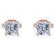 thumbnail image 1 of Aros Tipo botón JeenMata con diamantes de 0.75 quilates bañados en oro rosa sobre plata, 1 of 5