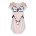 thumbnail image 2 of Robes pour Femmes 2024 Été Chemise de Bikini Oversize par-Dessus Manches Courtes Mignonne Imprimé de Bikini par-Dessus Robe T-Shirt Ample Porter Rabais de 50 % Liquidation!, 2 of 4