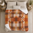 thumbnail image 5 of Fall Harvest Bat Autumn Plaid, Festive autumn celebration Scene, Warm Flannel Blanket for Ranch House and Living Room with Detailed Artwork, Art Lovers autumn celebration Gift, Festive Home Decor, 5 of 9