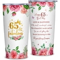 thumbnail image 1 of Regalos de 65 cumpleaños para mujeres, regalos de cumpleaños para mujeres de 65 años, vaso de 20 oz con tapa y pajita para 65 cumpleaños, el mejor regalo para 65 cumpleaños, regalo de cumpleaños de, 1 of 6