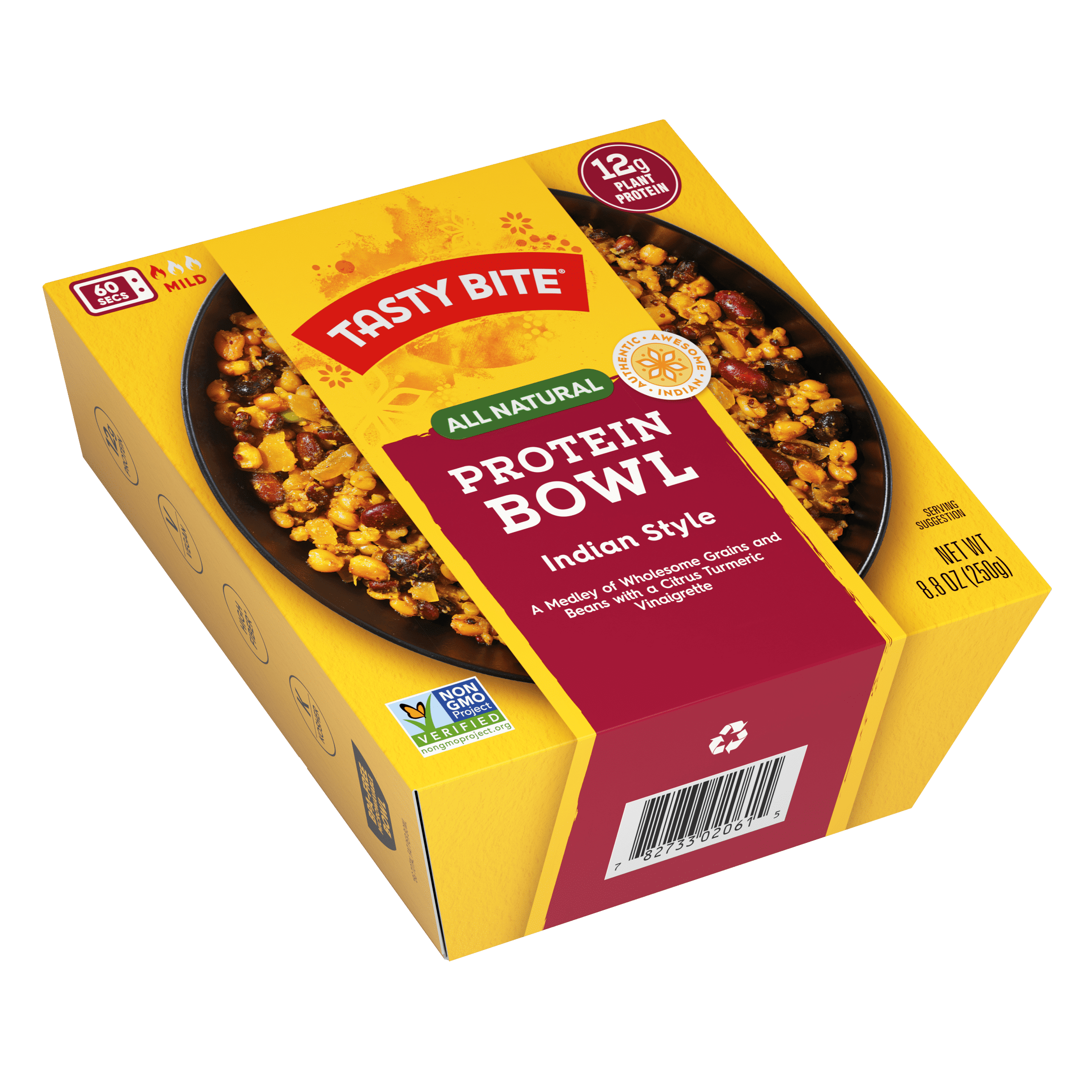 (4 pack) Tasty Bite All Natural Indian Plant Based Protein Bowl, 8.8 oz
