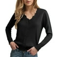 thumbnail image 6 of idosla Women's Long Sleeve V-Neck Button Down Cardigan Knit Shrugs Sweater (Black, M), 6 of 9