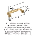 thumbnail image 5 of Amerock Coble 3 inch (76mm) Center-to-Center Champagne Bronze Cabinet Pull, 5 of 6
