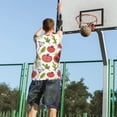thumbnail image 5 of Honeii Tomatoes print basktball shirt for men and women, Unisex basketball jersey for Theme party-Small, 5 of 6
