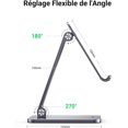 thumbnail image 2 of Support de Tablette de Bureau Réglable Support de Tablette Pliable Support de Téléphone en Aluminium Compatible avec iPhone 14 Pro Max iPad Pro 12.9 iPad Air 2022 iPad Mini Galaxy Tab S22 MediaPad (Gris), 2 of 5