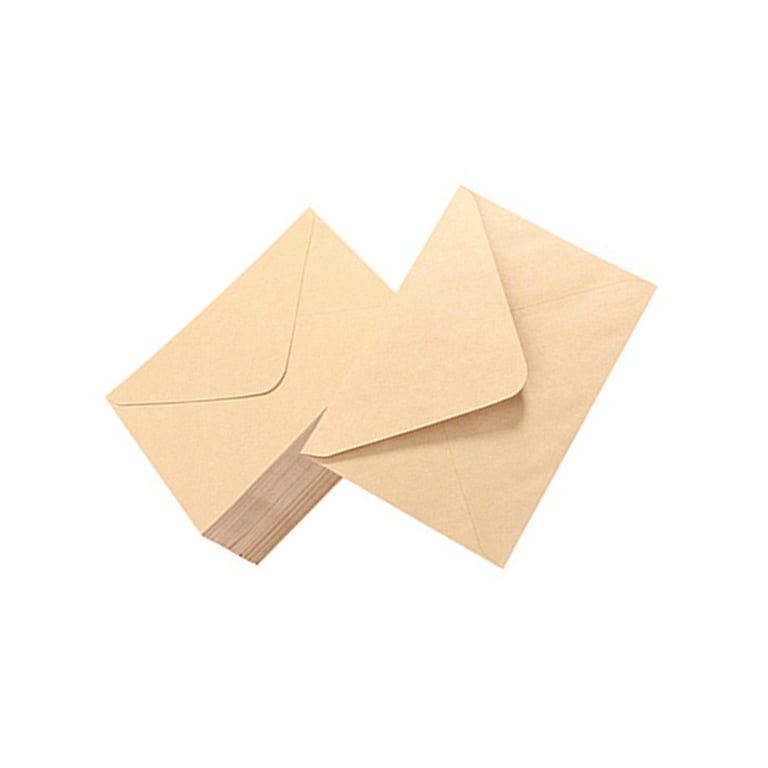50pcs Colorful Paper Envelope Holder Blank Envelope Party Paper Envelopes  Party Supplies (Kraft Paper Color)