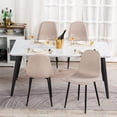 thumbnail image 2 of HomyLin Rectangular Dining Table for 4-6 with Wooden Table Top and Metal Steel Legs, White Marble, 2 of 7