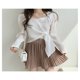 thumbnail image 4 of Camisa de mujer con cordones suave transpirable Puff manga larga blusa camisa Tops para primavera y otoño, 4 of 8
